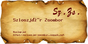 Szloszjár Zsombor névjegykártya