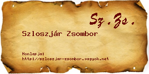 Szloszjár Zsombor névjegykártya