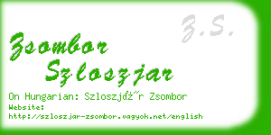 zsombor szloszjar business card